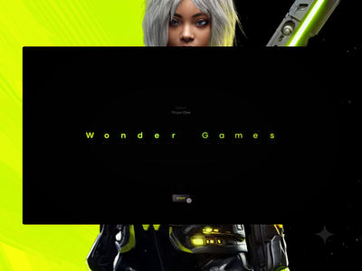 Wonder Games 3d animation branding design landing page ui ux web