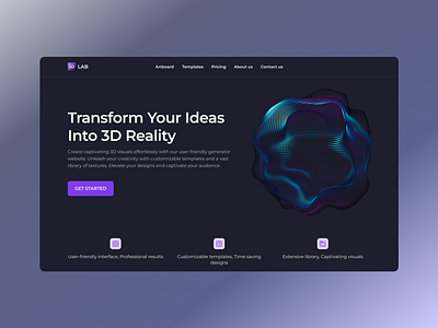 3D generator website branding product design ui ux web design