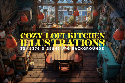 32 Cozy Lofi Kitchen Illustrations for Ultimate Relaxation! anime cozy illustrations kitchen lofi