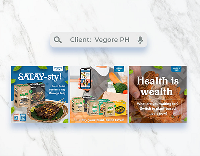 Square Graphics for Vegore PH [2023] ads advertisement advertising design food graphic design graphics marketing social media social media post vegan