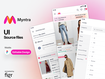 Myntra Mobile UI (Recreated) by Figr Design on Dribbble