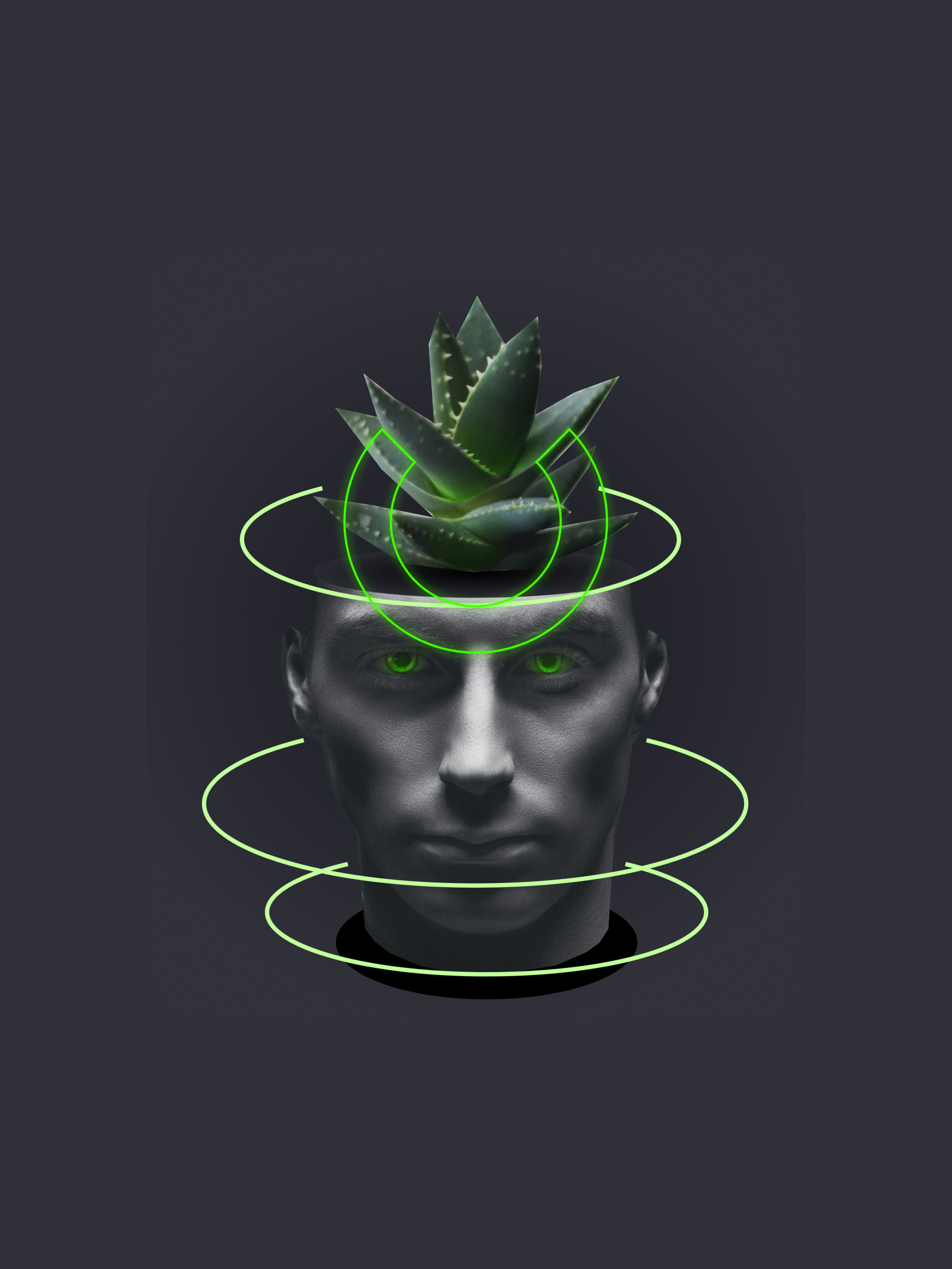 Illustration with neon figma graphic design illustration кактус мужчина