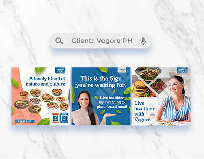 Square Graphics for Vegore PH [2023] ads advertisement advertising design food graphic design graphics marketing social media social media post vegan