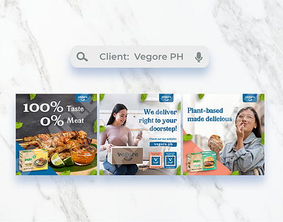 Square Graphics for Vegore PH [2023] ads advertisement advertising design food graphic design graphics marketing social media social media post vegan