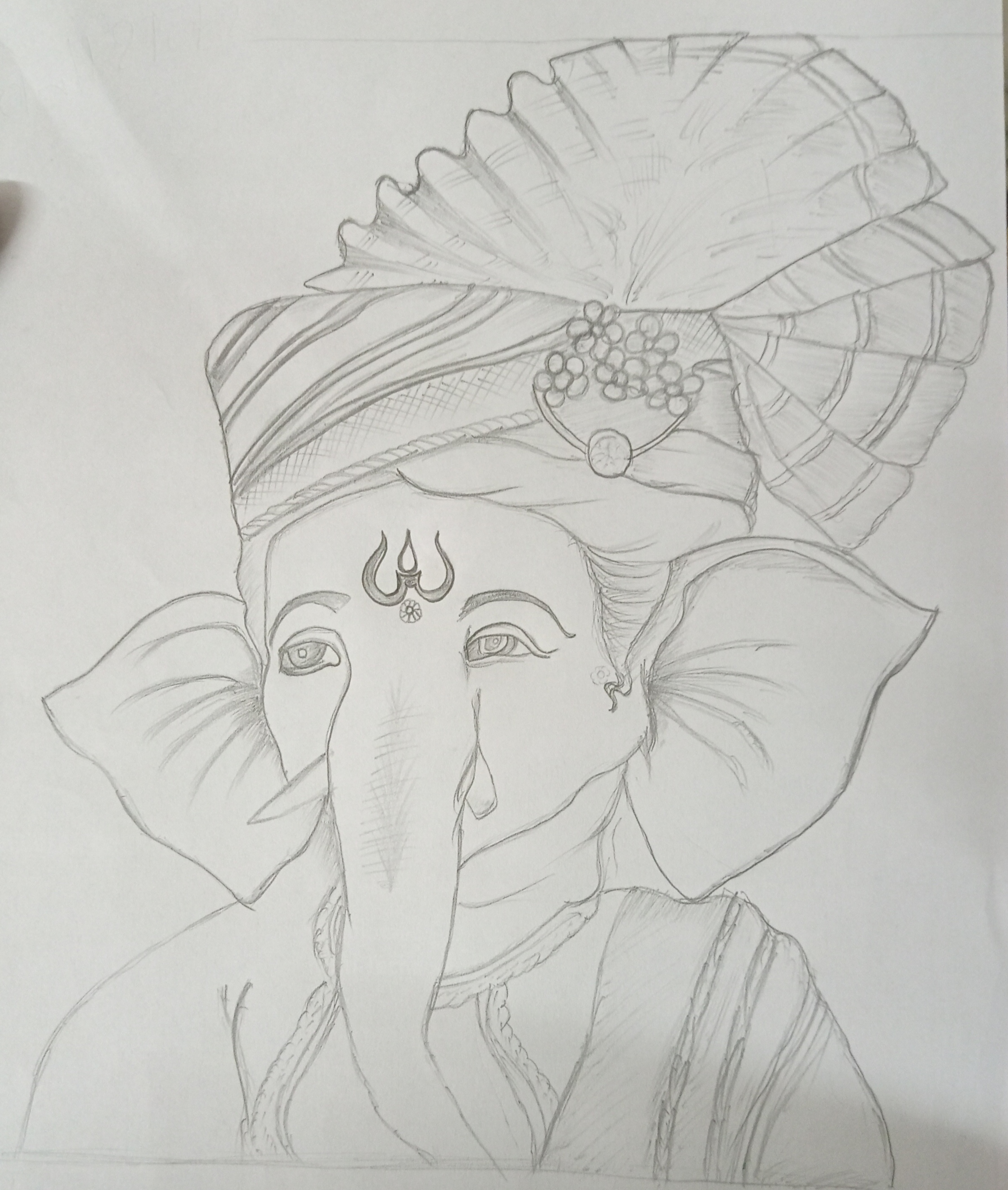 Sketch Of Shri Ganesh Ji | DesiPainters.com
