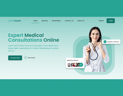 Online Medical Consultations - UI Design graphic design landingpage ui uiux website