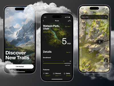 Hiking companion Mobile App Concept app branding concept graphic design guide hiking mobile travel ui ux