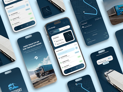 Mobile app for Truck Drivers 🚚 app design app development app for truckers app ui cargo delivery service delivery truck drivers freight freight management gps location logistic mobile app design payment shipping truck trucking uiux user interface