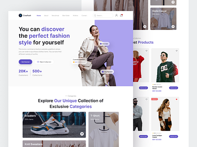 Fashion E-Commerce Website design e commerce ecommerce fashion landing landing page product design ui ui design user interface ux web design website