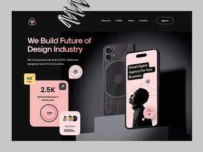 Digital Agency Landing page header design hero section design home page home page design interace landing landing page landing page design minimal design ui ux ux ui design web web expret web interface web page web ui website design website ux ui design websites