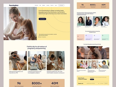 ParentingNest - Website Landing Page Parenting app apps ui childern clean ui colorfull design landing page minimalist mobile apps parenting parents product design trending ui uidesign uiux ux web web design website