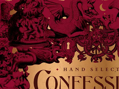 ONFESSI WIP branding design distillery flourish graphic design illustration logo merlot ornate packaging packaging design print typography whiskey whisky