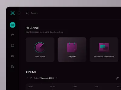 MyWork - Effective work management app app clean dark mode dashboard design icons product productivity time reporting time tracker track ui ui dashboard ux web app work management