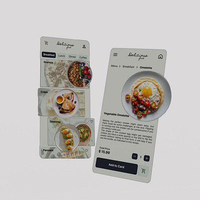 UI design of an application food 3d app figma graphic design motion graphics photoshop ui ui design ui ux xd
