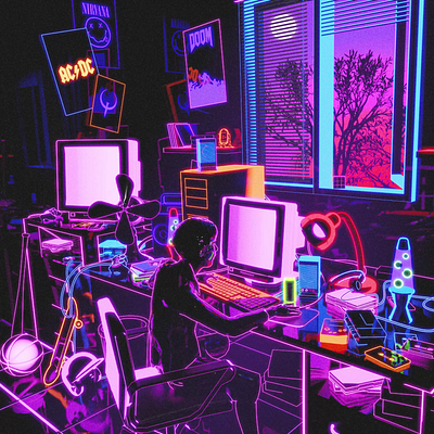 Before The Night 3d 3d animation 3d art 80s animation artwork design graphic design illustration key visual motion graphics nostalgia nostalgic retro retrowave synthwave ui visual