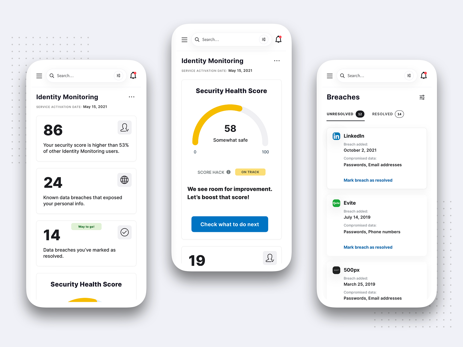 Peoplefinders identity monitoring vi by julio reguero on dribbble