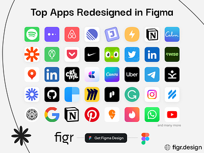 Popular Apps Recreated in Figma - UI Kit android design editable editable design figma figma design figma kit illustration ios kit logo mobile app ui ui kit ui ux