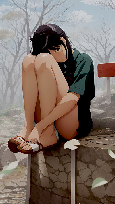Girl-sadness illustration