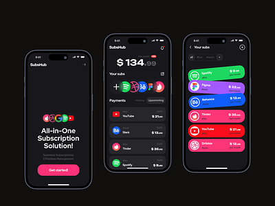 Subscription Manager App Design app dashboard design ios manager mobile online payment subsription tracker ui ux
