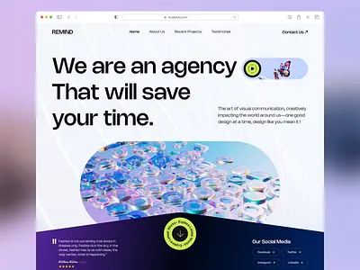 Agency Web Header agency agency landing page agency website design header hello dribbble home page landing page product design remind remind creative typography ui web design web header