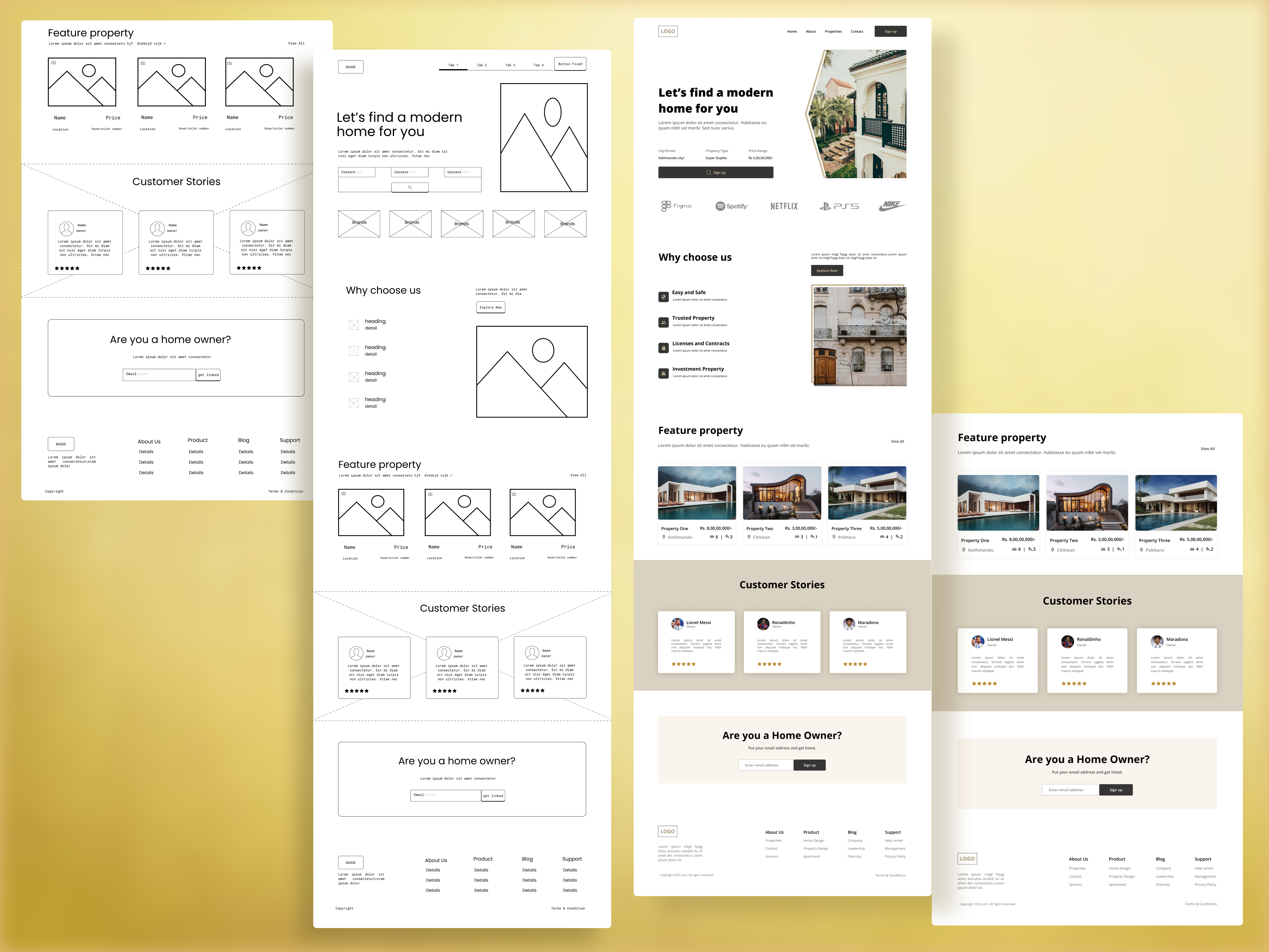 Wireframe to High Fidelity Website UI Design app branding design graphic design illustration logo typography ui ux vector