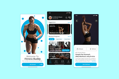 Workout Mobile App / Fitness animation design exercise fitness health healthapp healthcare illustration mobile ui ux