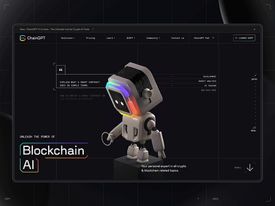 ChainGPT — Scroll Interaction 3d 3d character 3d elements ai helper artificial intelligence blockchain blockchain ui crypto crypto design gpt graphic design interaction interactive design scroll web design