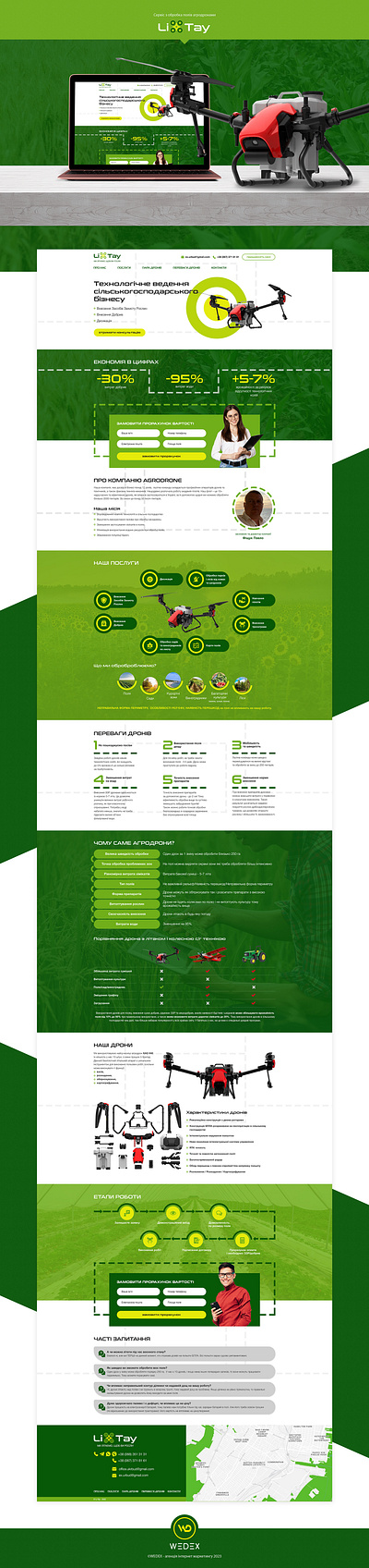 Service for processing fields with agricultural drones design ui ux web design