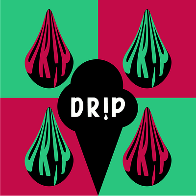 DRIP. bold branding design digital art graphic design ice cream logo