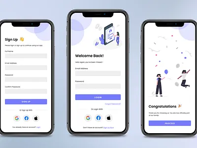 Sign Up Page & Login Page app login register ui