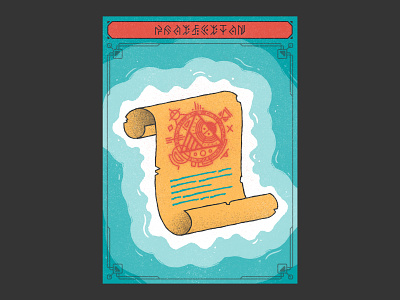 Scroll card energy glyph illustration magic nft paper procreate protection rune scroll sheet text texture tezos thierry fousse