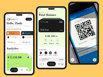 Personal Wallet app design typography ui ux vector