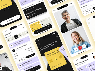 MindEase - Mental Health Mobile App app screen design application application design health healthcare ios app design mental health mobile mobile app mobile app design mobile apps product design psychotherapy therapy ui uiux user experience ux ux ui design wellness