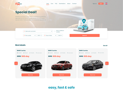 Car rent Landing page business landing car rent cars clear design company landing minimal modern design real project rental rental cars service tourism travel ui webdesign ui