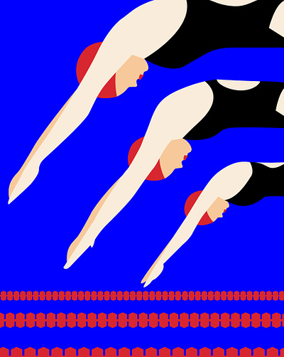 Ready, Go! digital illustration illustration popart swimming vector