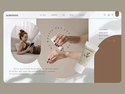 Above the fold for a skincare brand branding design ui ux