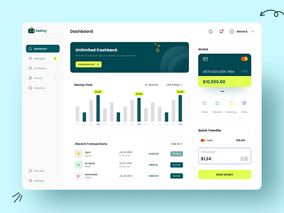 DaPay Fintech DashBoard Home v1 app banking app banking app ui banking mobile app ui banking ui dashboard ui design design finance app finance dashboard finance ui design finance ui ux design fintech fintech dashboard fintech dashboard home fintech dashboard ui home dashboard finance ui ui ui dashboard ui design uiux design