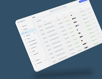 Emplosavvy Task history dashboard figma hr solution ui ux