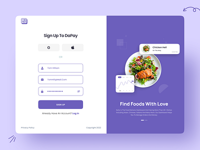 Eatly Food Delivery DashBoard Sign Up dashboard ui foo delivery dashboard food food app food dashboard food dashboard ui design food delivery food delivery ui food ui design restaurant restaurant dashboard sing up ui