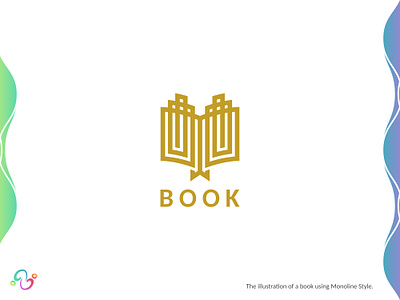 Book Logo book brand design brand designer geek gold golden library line lines logo design logo designer logo for sale logo idea logo inspiration logomark logotype monoline nerd read zzoe iggi