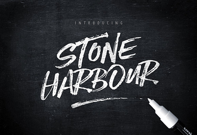 Stone Harbour Brush Font + Extras masculine