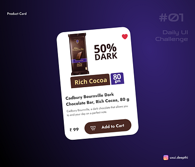 Product Card | Daily UI Challenge #01/90 ui design ux design uxui designer