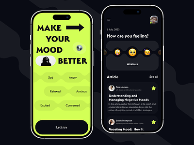 A Mood And Mental Diary App android animation branding dark theme design desire agency graphic design illustration ios logo mental mobile ui mood motion motion graphics track ui wellness