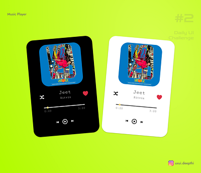 Music Player | Daily UI Challenge #02/90 music player ui design ux design uxui designer