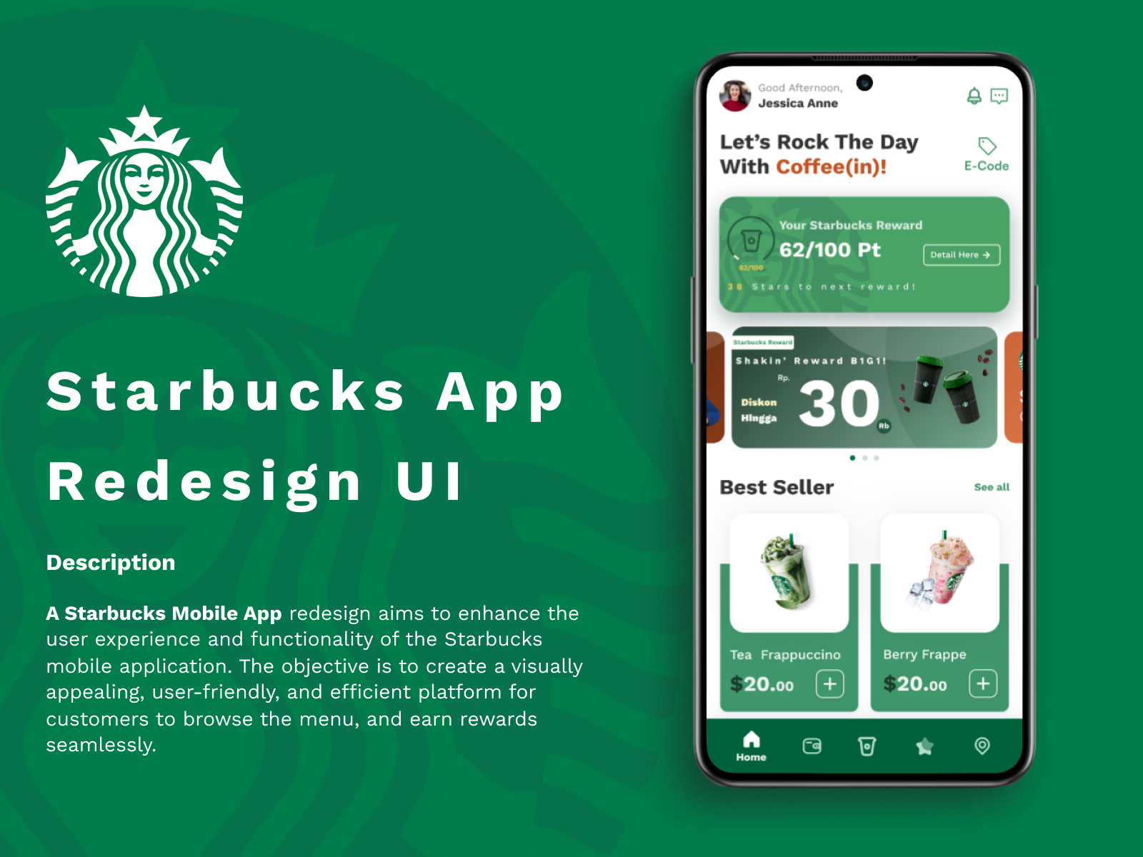 Starbucks Home Screen Revamp UI Design by Nabilla Zachra on Dribbble