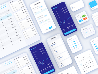 Financial management system autolayouts blue components components properties dashboard design design library design system fogma material design ui ux web