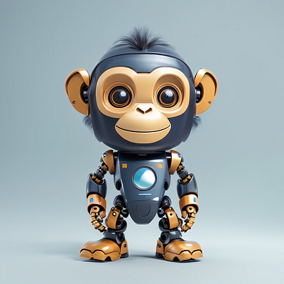 Swing 3d character monkey robot