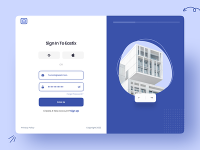 Eastix Real Estate DashBoard Sign In dashboard ui dashboard ui design property ui design real estate dashboard ui design real estate web real estate website