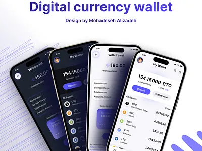 Digital currency wallet crypto crypto wallet cryptocurrency ui uidesign uiux uxdesign