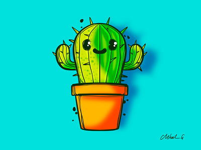 Happy Cacti cactus cartoon character desert happy illustration nature plants spiked succulents